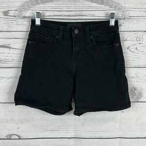 Buckle Black Jean Shorts Womens 24 Mom Stretch Denim Stretch High Rise 90s